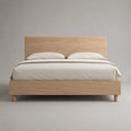 Stauraumbett 180 × 200 cm, Doppelbett aus MDF mit Eichenfurnier, 210 × 188 × 110 cm, Eiche Natur